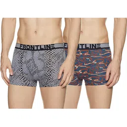 rupa frontline Rupa Men's Cotton Printed Trunks (Color & Print May Vary) (Pack of 2) (Frontline MiniPrinted Assorted_95 CM) image 1