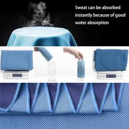 generic JR Cooling Towel (40"x 12"), Ice Towel, Microfiber, Soft Breathable Chilly Towel Stay Cool for Yoga, Sport, Gym, Workout, Camping, Fitness, Running, Workout & More Activities (Multicolor) (4) image 3