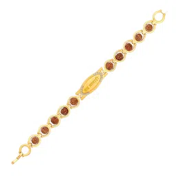 mahi Gold and Rhodium Plated Religious Jai Mata Di Rudraksha Bracelet for Men (BR1101023G) image 3