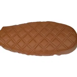KOHLI BULLET ACCESSORIES Seat Cover for Interceptor 650 Tan Colour with Check Stitched | Faux Leather image 4