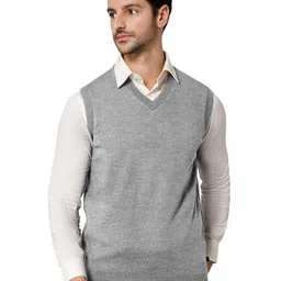 cantabil Solid Reversible V Neck Sleeveless Regular Fit Mens Casual Sweater | Casual Winter Sweater for Men | Mens Sweater for Winter Wear (P_MSWT00055) image 2