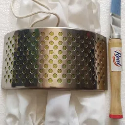 Flour Mill Accessories Combo Set with SS Jali No. 0, Cleaning Brush, Flour Collection Bag image 1