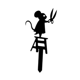 THE STYLE SUTRA Mouse Garden Stake Holiday Decorative Metal Yard Art for Fence Outside Patio image 1