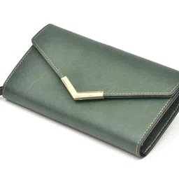 your gift studio YOUR GIFT STUDIOPersonalised Classy Leather Girl's Wallet | Customised Girls Wallet with Name and Charm | Birthday Gift for Girls - Green image 4