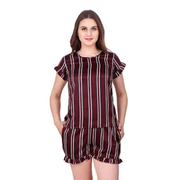 hapshap Luxury Short Set for Women | Half Sleeves Shorts Night Suit Set | Printed Sleepwear Dress | Nightwear Set for Women | Shirt with Short for Girls & Women image 1