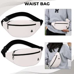 kraptick Waist Bag | Fanny Pack & Crossbody Bag for Travel, Running, Hiking & Gym | Waterproof & Lightweight Belt Bag | Adjustable Money Belt & Waist Pouch for Men & Women |(White) image 2