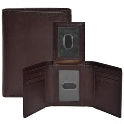 oak leathers Oak LeathersClifton Heritage RFID Leather Trifold Wallets for Men - Handmade Slim Mens Wallet Credit Card Holder with ID Window (Small, Brown Vegetable Tanned) image 1