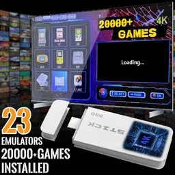 generic Latest Video Game for Tv Old School Station Video Game| Retro Games Stick for Tv Gaming| Wireless Retro Gaming Console | Plug & Play Video Games for TV | 21K+ Games 10 Em.| for 2 Player,Black image 5
