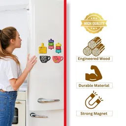 mybuddy Fridge Magnet Printed MDF Wooden Tea Food Quotes Funny & Intellectual Magnetic Sticker (Magnet-101) image 3