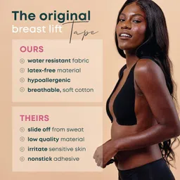 rozadio BoobTape for Women Breast Lift for Strapless Dress Nipple Tape, Multipurpose Body for Breast (Pack of 1) Black image 4