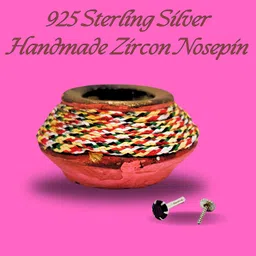 darshraj 925 Sterling Silver Black Zircon Stud And Nose Pin | Silver Nose Pin For Girls And Woman | Silver Stud | (Single Pcs) image 2