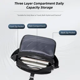 ah arctic hunter Arctic Hunter Compact Sling Bag for Men Small Size Side Bag Nylon Messenger Bag for Mobile Shoulder Bag Water-repellent Crossbody Bag for Daily Use Casual image 2