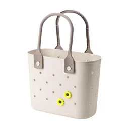 Beach Bag Travel Bag with Holes Stylish Tote Bag for Dating Holiday Shopping Clothing, Shoes & Accessories Womens Handbags & Bags image 1