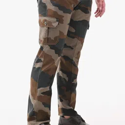 small try Camouflage Military Men's Cargo Pants | Army Print Men Six Pocket Track Pant Sports and Regular wear Trouser Cargos image 5