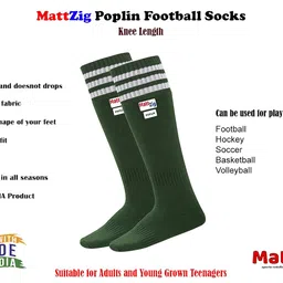 MattZig Indian Football Socks (Poplin) Green - 1 Pair image 2