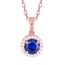 giva 925 Silver Rose Gold Blue Velvet Pendant With Link Chain | Gifts for Girlfriend,Pendant to Gift Women & Girls | With Certificate of Authenticity and 925 Stamp | 6 Months Warranty* image 1