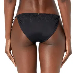 derek lam 10 crosby Women's Scallop and Eyelet String Tie Swim Bottom, Black, M image 2