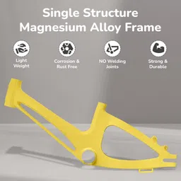 R for Rabbit Tiny Toes Magna 14T Magnesium Frame Bicycle for Kids with Disc Brake for 3 to 5 Years Baby Boys & Girls of Upto 40 Kgs Weight Capacity - 90% Installed (Yellow) image 2