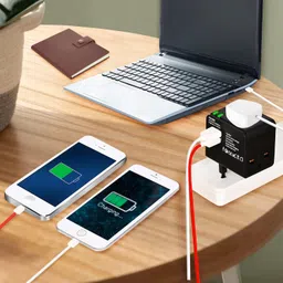 SKADIOO Universal Charger Adapter 240V | 2 Years Warranty | Universal Travel Adapter All in One, International Travel Adapter for 150+ Countries (2 USB Port - Black image 3