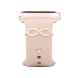 minutiae Inifity Shape Pendant Decorative Ring Loops Jewellery Accessories Compatible with Smart Watch Silicone Band Strap - Skin Friendly Brass Alloy | Ideal Gift for Her/Women/Girls image 1