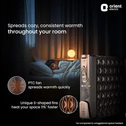 Orient Electric Comforter collection 13 fin oil filled radiator | Advanced S-shaped Fins |2900W power| with PTC fan heater| 3 heat settings | 2 years warranty by Orient image 2