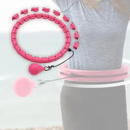 Fashion My Day Weighted Hoop Weight Detachable Adjustable No Fall Ring for Adults Kids Pink 28 Section image 5