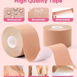 hsr Breast Lift Tape, Boob Tape for Breast Lift & Shape, Bob Tape for Large Breast, Breathable Push Up Tape, Invisible Body Tape for Women image 5
