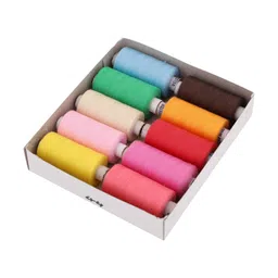 Homeistic Applience 800 Meter Sewing Threads Basic Color Strong Cotton Polyester Threads for Sewing Dhaga Fast Premium Shade Spools for Machine Tailoring and Hand Stitching (10Pcs, Light Color) image 1