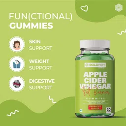 Boldfit BOLDPOPS Apple Cider Vinegar Gummies & Gelatin-free - 30 Green Apple Flavoured Gummies & Melatonin 5mg Sleeping Aid Pills & Probiotics Supplement 30 Billion CFU & Prebiotics,Detox & Cleanse image 3