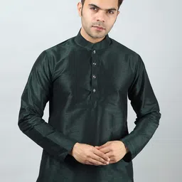 ethluxis Men's Silk Blend Kurta Churidar Pyjama Set image 5