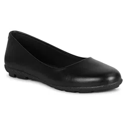 dhaneshwar Women's Ballet Flats Belly Shoes for Casual, Formal & Office Wear Ballerina | Comfortable Slip on Black Bellies for Women & Girls. 1 Pair image 1