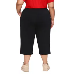 vaishvik Women Plus Size Capri - Black image 3