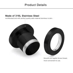 lcolyoli Screw Fit Ear Gauges Kit Surgical Steel Tunnel Expander Earrings Earlobe Plugs Stretching Body Piercing Jewelry Set for Women Men 14G-00G 8 Pairs image 2