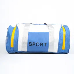 lovelux 28L Water-Resistant Gym & Travel Duffle Bag – Lightweight Sports Bag for Men & Women with Adjustable Shoulder Strap & Multi-Pocket Storage (Blue-White) image 3