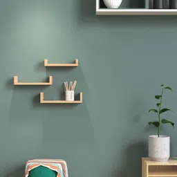 Decostyle Wall Shelves for Living Room Wall Mounted Book Shelf, Floating Hanging Shelf for Room, Wall and Home Decor Items | Storage Organizer U Shape Corner Wall Shelf | Set of 3 (Urban Teak) image 3