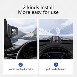 wiiyii Head Up Display, Car HUD P8, OBDII & GPS Dual System, The 1st Model in The Market Can be Installed on A-Pillar Trim (1) image 5