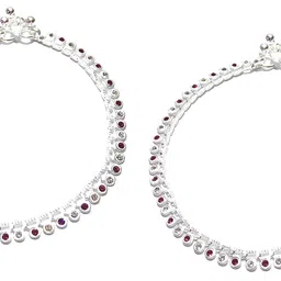 shree shobha collection Silver Anklet Chandi Ki Payal Size 10.5 nches image 2