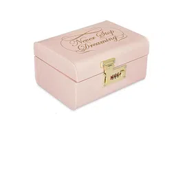 Elan Rectangular Vintage Decorative Jewelry & Trinket Storage Chest Trunk - Decorative Box (Dreaming, Light Pink, metal) image 3