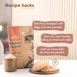Two Brothers Organic Farms - Khapli Wheat Flour (2 kg) | High Dietary Fiber for Easy Digestion | Stoneground Emmer Wheat Flour | Khapli Atta image 5