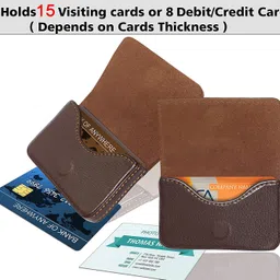 storite Pocket Sized Stitched PU Leather Credit Debit Business Card Holder Wallet for Men & Women (Coffee Brown) image 5
