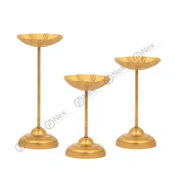 Nex Overseas Decorative Urli Bowl Tealight Holder Stand| taj Urli Stand Set of 3 for Decoration|Floating Diya Stand Home Decor Decorative Showpiece| (Set of 3), image 2