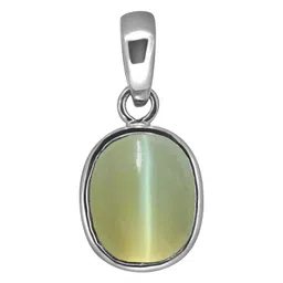 sidharth gems 9.25 Ratti 8.47 Carat A+ Quality Cat's Eye Lehsunia Gemstone Pendant for Women's and Men's image 1