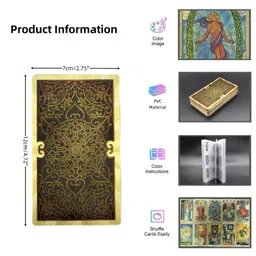 XForce Plaza Gold Foil Tarot Cards with-Guidebook - 78 Original Tarot Cards Deck Fortune Telling Game for Beginners&Expert Readers Astrology Tarot Deck Set image 2