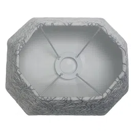 rhaa Slate Lampshade|Unique Rectangular Lampshade|Grey and White Lampshade|Embossed Satin fabric Lampshade on sturdy metal frame|8" Height by 10" length|Lampshade for Home decor|Lampshade only image 5