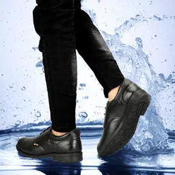 skeedo SKEEDO™ Safety Shoes for Men | Steel Toe Shoes for Heavy Duty Work | Formal Look | Slip Resistant | Light Weight & Comfortable Leather Safety Shoes | TPR Sole image 5