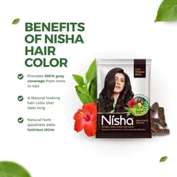 Nisha Natural Henna Powder For Hair Colour, 2.0 Original Black Hair Color, Herbal Conditioning Hair Dye for Silky & Shiny Soft Hair Colour for Men & Women image 3