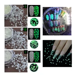 S.A.V.I 3 PCS. Nail Art Sequins Moon Blossom Flower Small Stars Shape Flakes Craft Fluorescent Luminous Glow in The Dark Glitters Resin (Set 2) image 1
