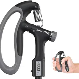 generic ENZAMOL Power Gripper for Hand Grip for Gym Equipment for Home Workout Home Gym Equipment for Men Workout Forearm Strengthener Black D Shape Counter Hand Gripper with 10KG - 100KG Weight image 1