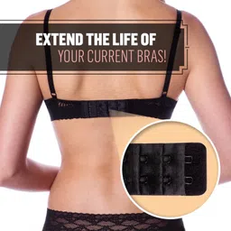 wooger Women Bra Hook Extender 2 Hook 3 Eye bra Extender (Black, White, Beige,Pack Of 3) image 4