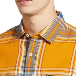 the indian garage co Men Regular Fit Checkered Full Sleeves Spread Collar Casual Shirt image 4